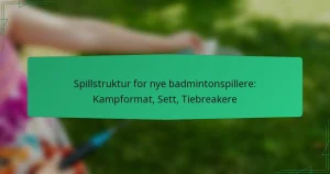 Spillstruktur for nye badmintonspillere: Kampformat, Sett, Tiebreakere