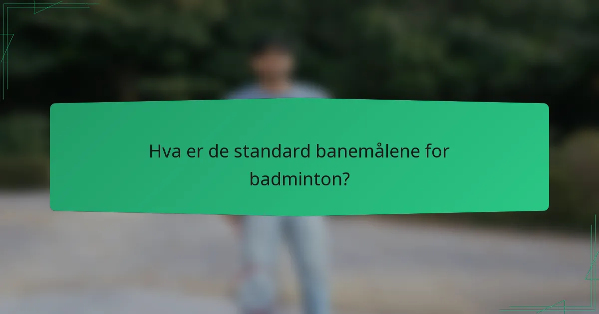 Hva er de standard banemålene for badminton?
