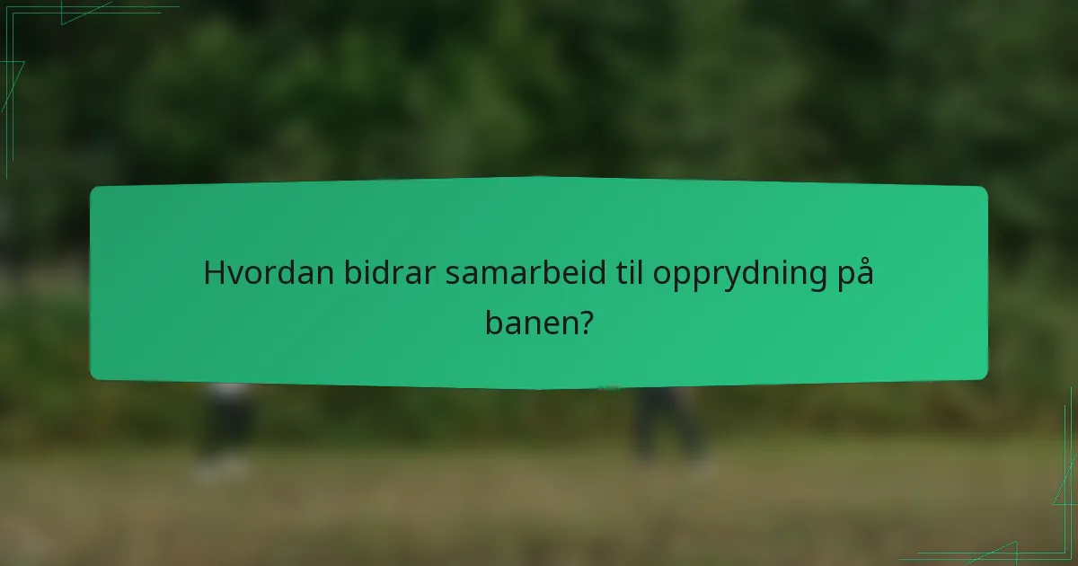 Hvordan bidrar samarbeid til opprydning på banen?
